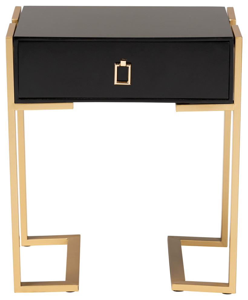 Blenda Black and Gold End Table   Contemporary   Side Tables And End Tables   by Baxton Studio  Houzz