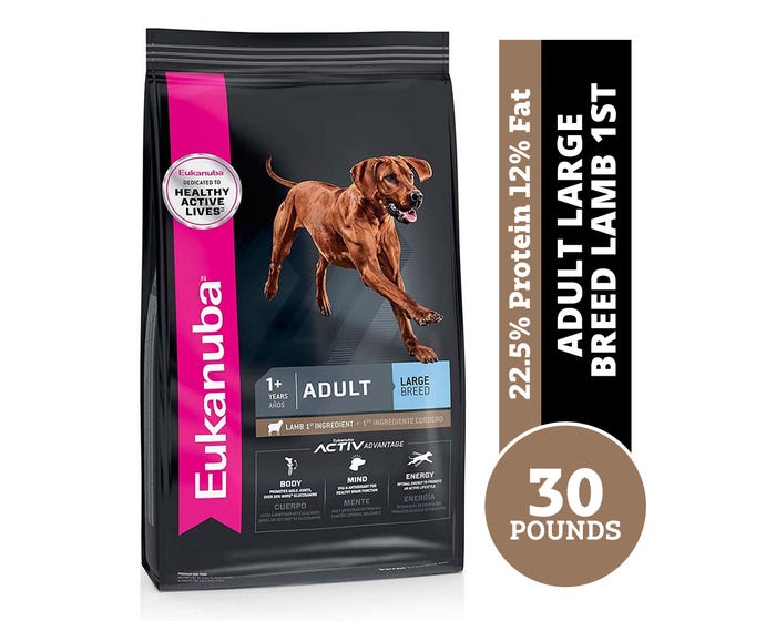 Eukanuba Large Breed Lamb 1st Ingredient Adult Dry Dog Food， 30 lb. Bag