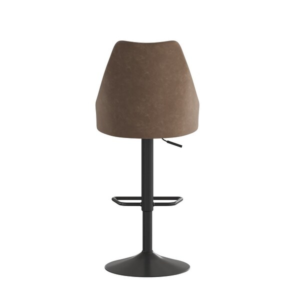 Modern Barrel Seat Adjustable Height Barstool with Steel Frame