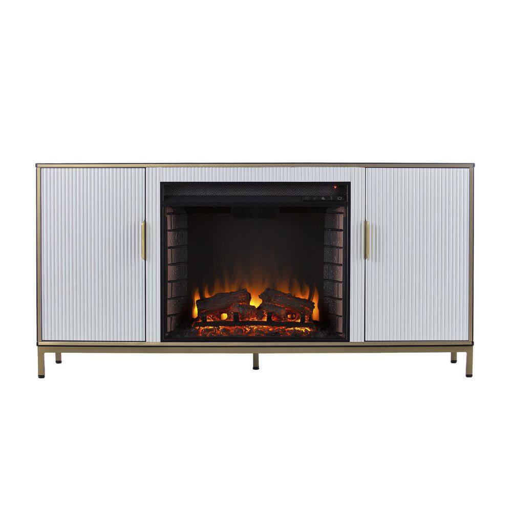 SEI FURNITURE Daltaire Electric Fireplace with Media Storage in Black FE1217356