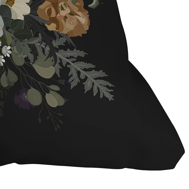 Iveta Abolina Paloma Night Square Throw Pillow Black Deny Designs