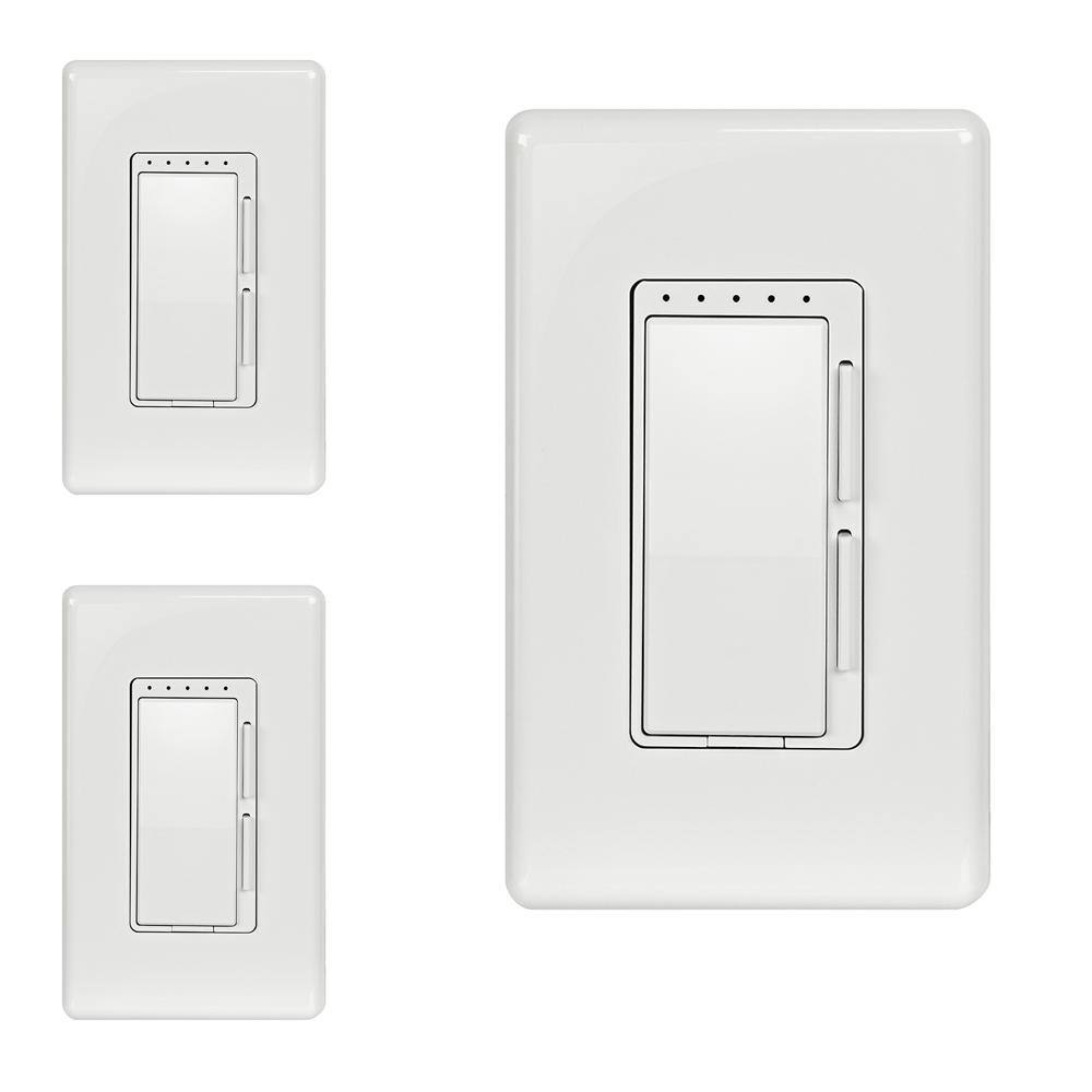 Feit Electric Smart Home Wi-Fi Connected Wireless Dimmer Switch No Hub Required AlexaGoogle Assistant Compatible White (3-Pack) DIMWIFI3