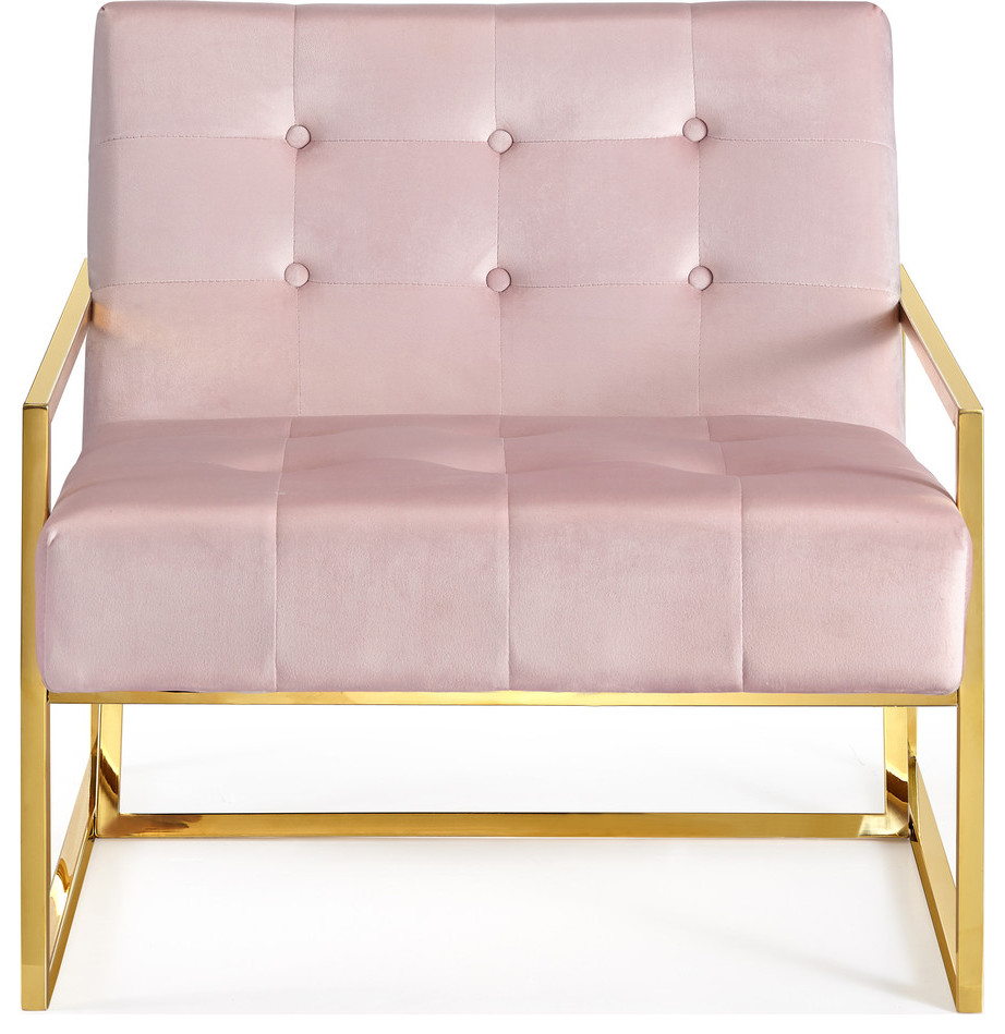 Pierre Gold Accent Chair   Contemporary   Armchairs And Accent Chairs   by Meridian Furniture  Houzz