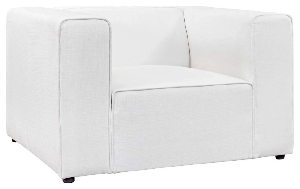 Lyla White Upholstered Fabric Armchair   Transitional   Armchairs And Accent Chairs   by V.S.D Furniture  Houzz