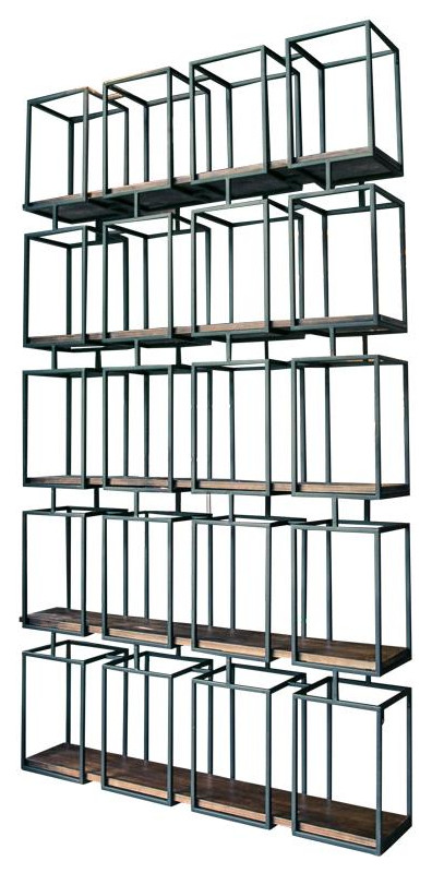 Crafters and Weavers Veinte Industrial Modern Bookcase / Room Divider   Industrial   Bookcases   by Crafters and Weavers  Houzz