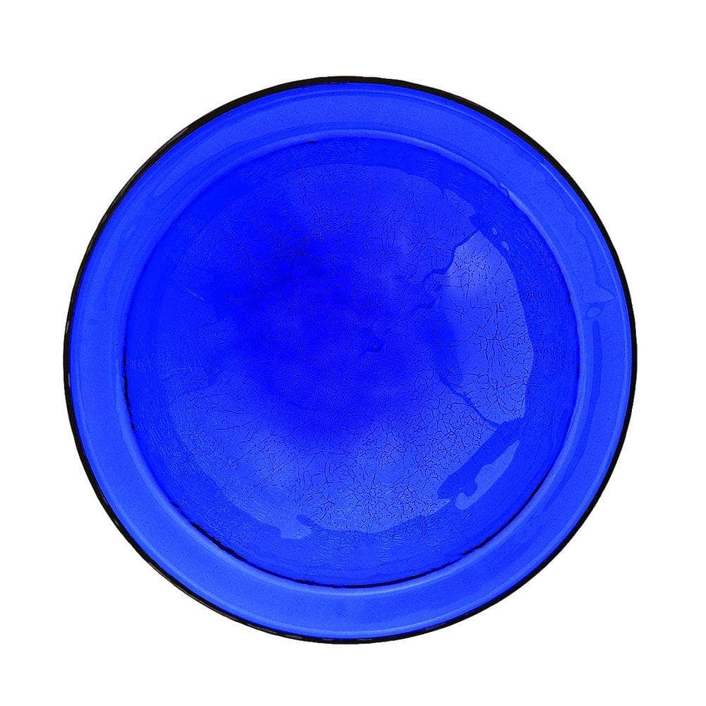 Achla Designs 12.5 in. Dia Cobalt Blue Reflective Crackle Glass Birdbath Bowl CGB-01CB