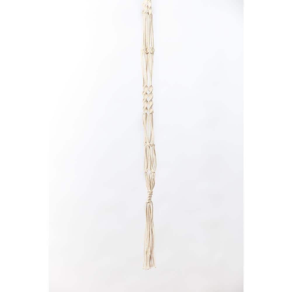 Primitive Planters 42 in. Ivory Woven Cotton Twisted Cord Plant Hanger 9055