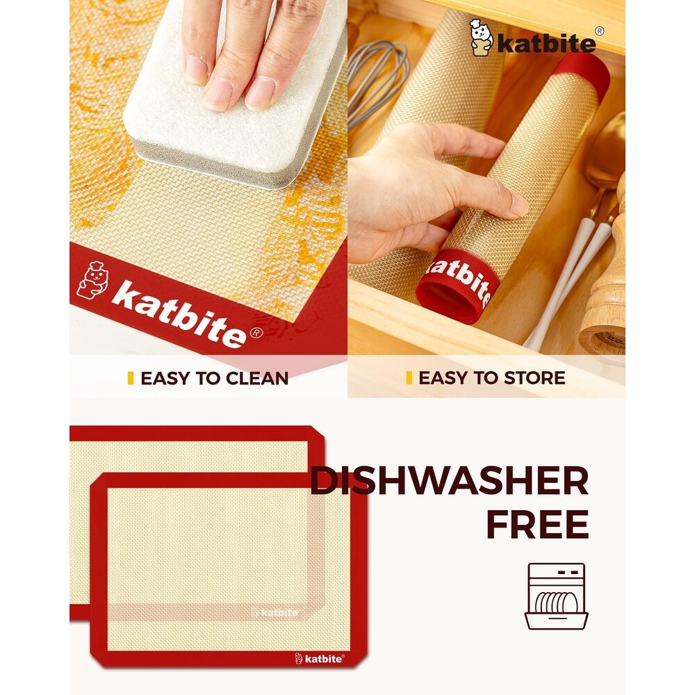 Katbite Large Baking Mat Set  Reusable Nonstick Bakeware Mats for Cookies