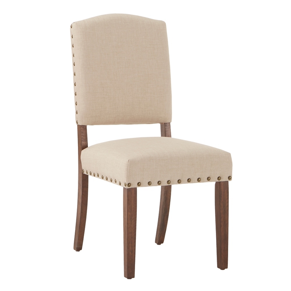 Benchwright Linen look Side Chair with Nailhead Trim (Set of 2) by iNSPIRE Q Artisan