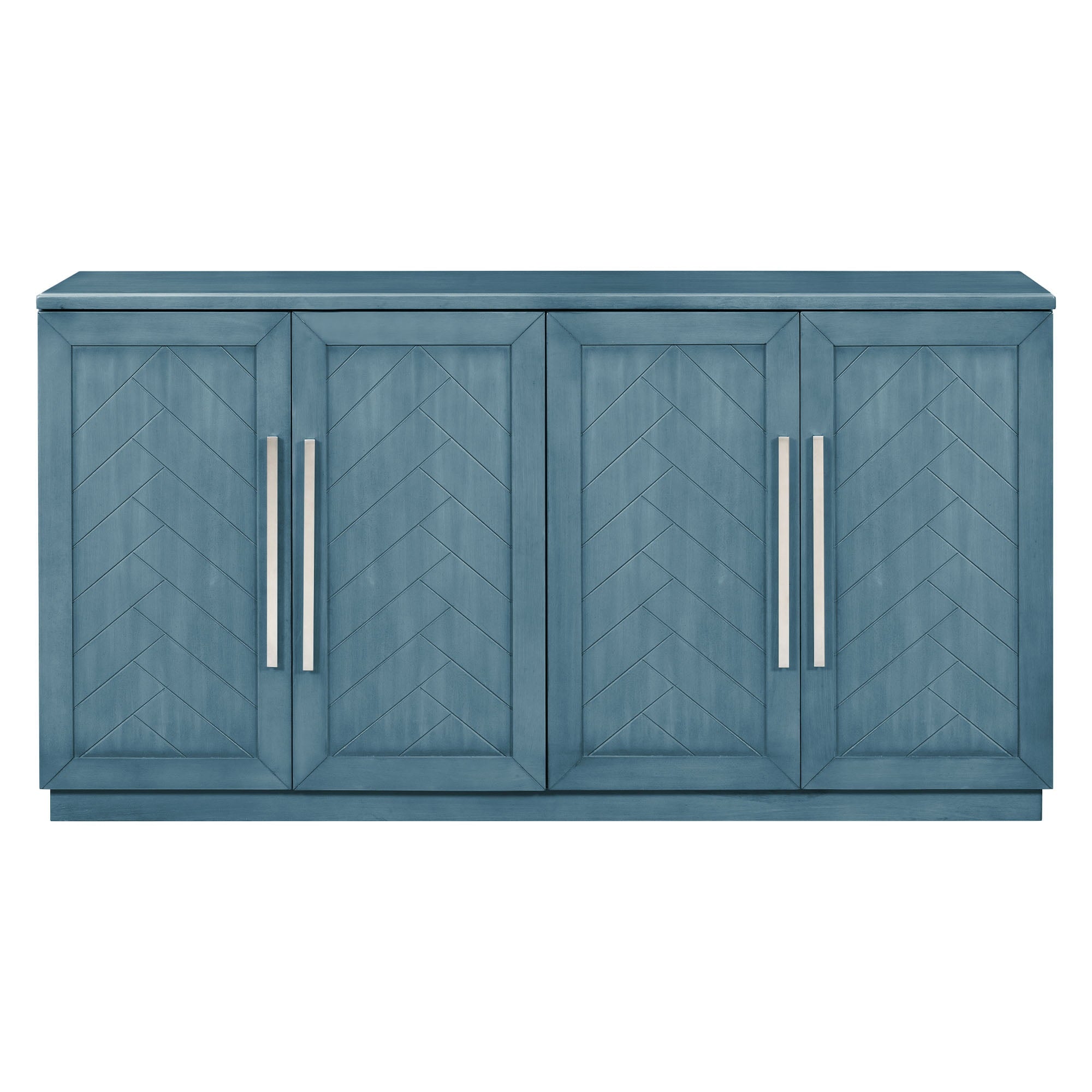 Buffet Sideboard， KAMIDA Storage Cabinet， Buffet Cabinet， Farmhouse Buffet Server Bar with 4 Doors and Adjustable Shelves， Heavy Duty Cabinet Furniture for Kitchen Dining Room Living Room， Blue