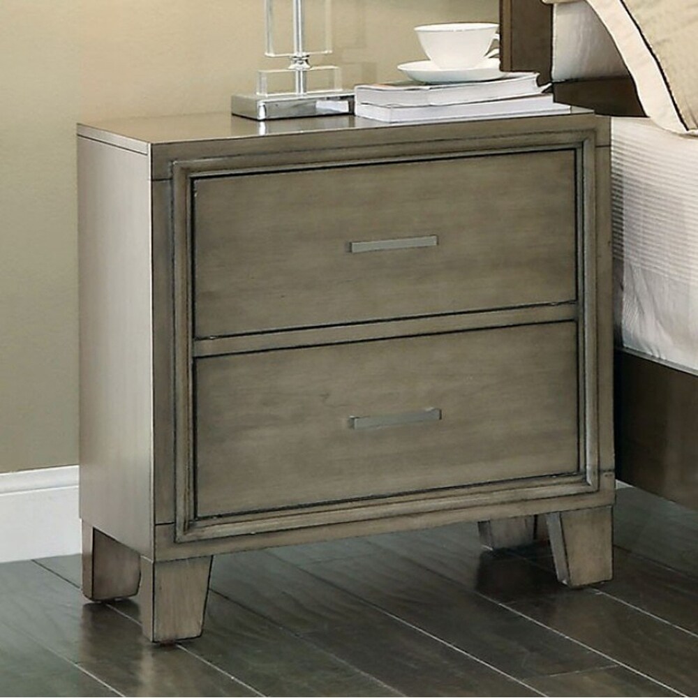 Enrico I Contemporary Style Night Stand  Gray Finish