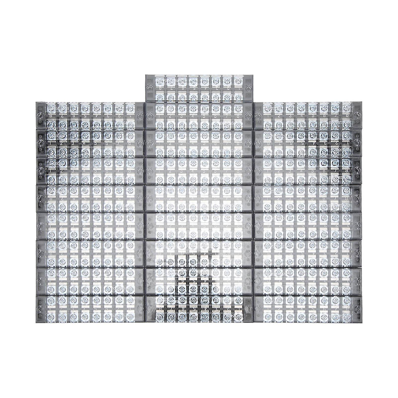 25pcs Tb2508l Terminal Block Set 08 Positions Dual Row Terminal Strip For Distribution Box 25a 600v