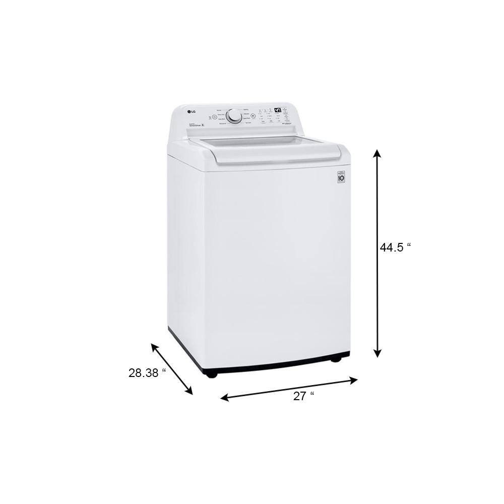 LG 4.3 Cu. Ft. Top Load Washer in White with 4-Way Agitator NeveRust Drum and TurboDrum Technology WT7005CW