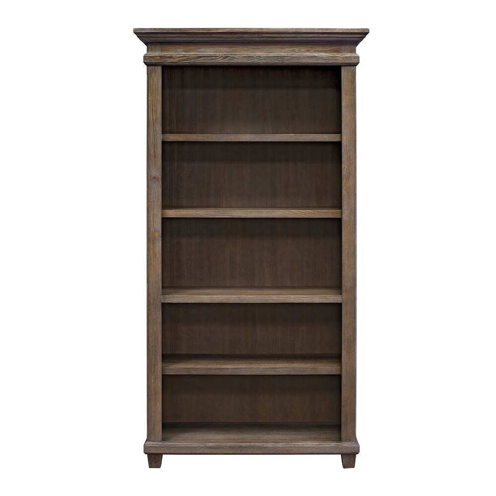 Carson Wood Open Bookcase  Storage Cabinet  Gray   40\