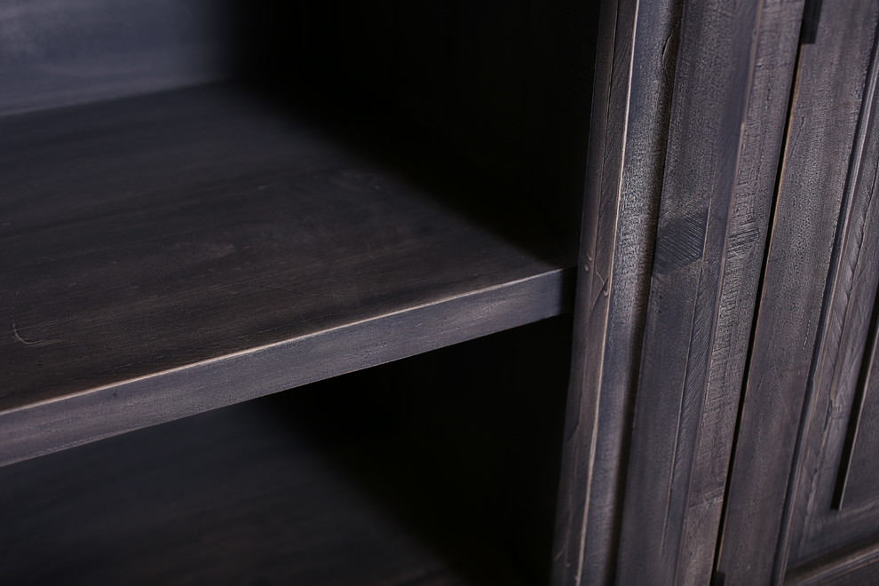Keystone Rustic Gray Console Table  Media Cabinet   Traditional   Media Cabinets   by Crafters and Weavers  Houzz