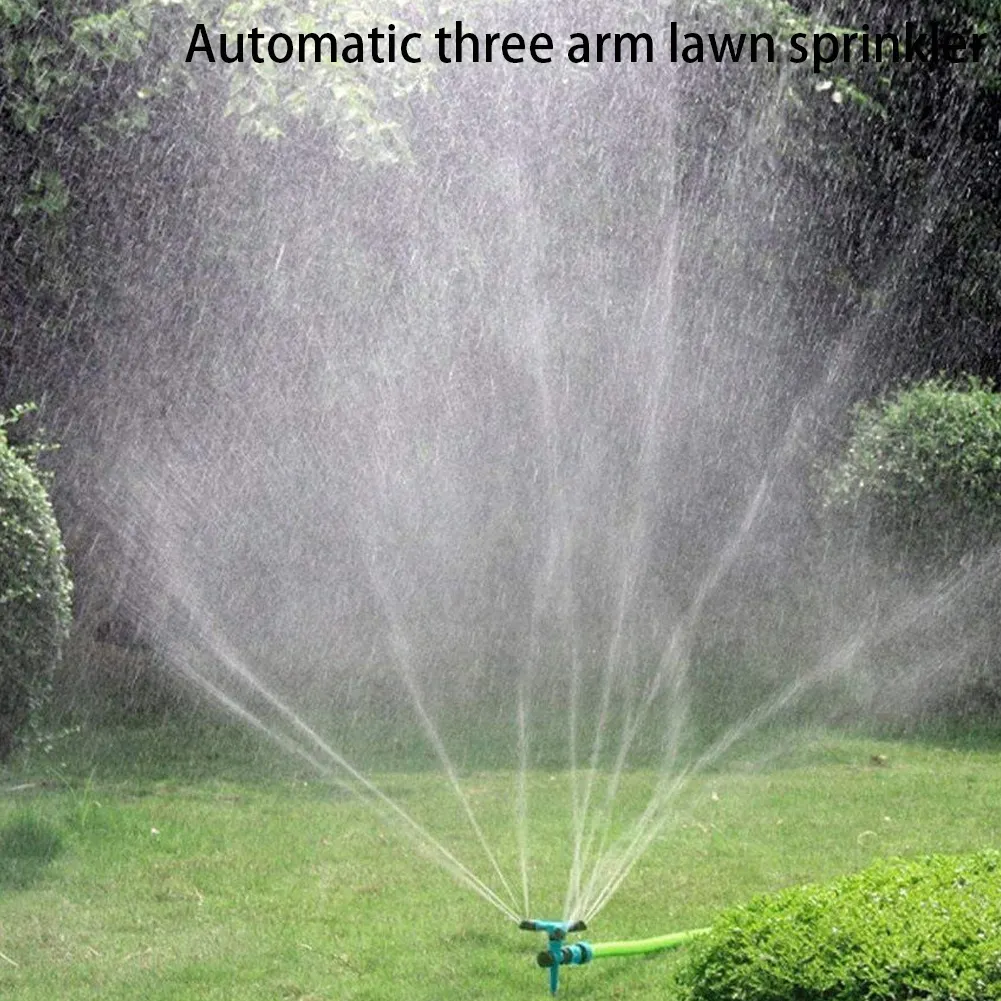 Custom packaging automatic rotating sprayer Lawn garden garden sprinkler three pronged sprayer garden ground insert sprayer