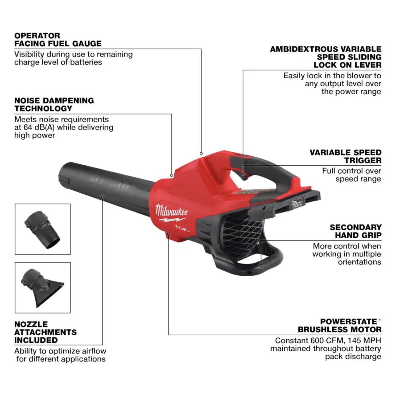 Milwaukee M18 FUEL Dual Battery 18-Volt Lithium-Ion Brushless Cordless Handheld Blower， Tool-Only