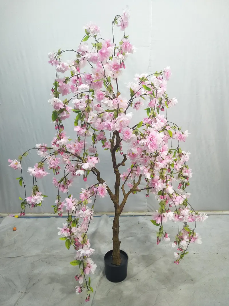 Indoor Romantic Wedding Supplies Decorations White Pink Cherry Blossom Tree Artificial For Sale