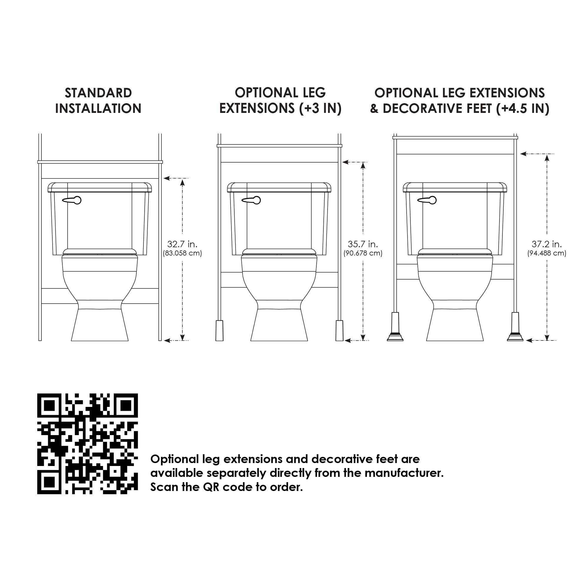 White 23 in. W Bathroom Space Saver Cabinet with 3 Fixed Shelves, Mainstays over the Toilet Storage