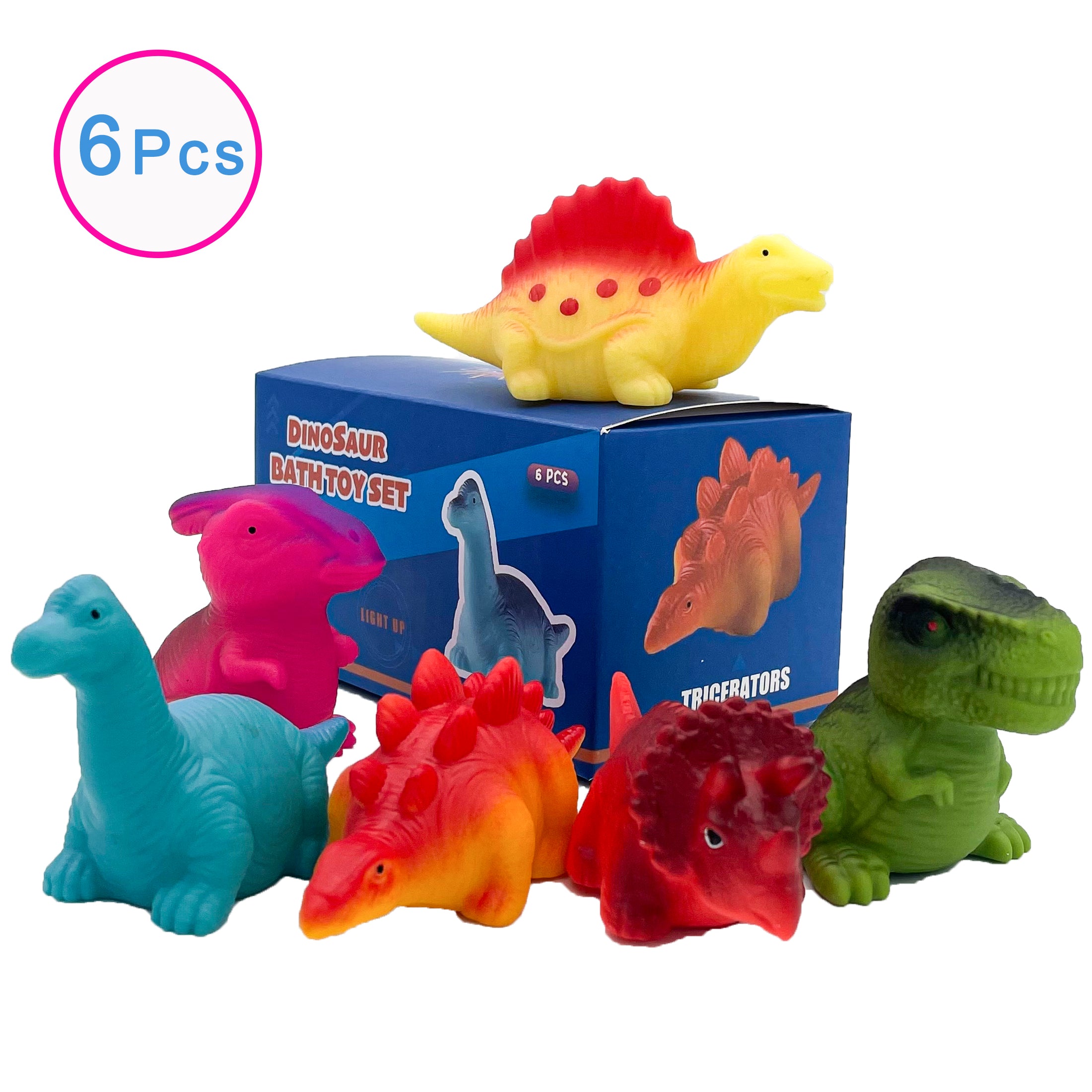 Bath Toys for Kids， Light up Dinosaur Baby Bath Toys， Bathtub Shower Pool for Toddler， Toys for Boys Girls 1 2 3 Years