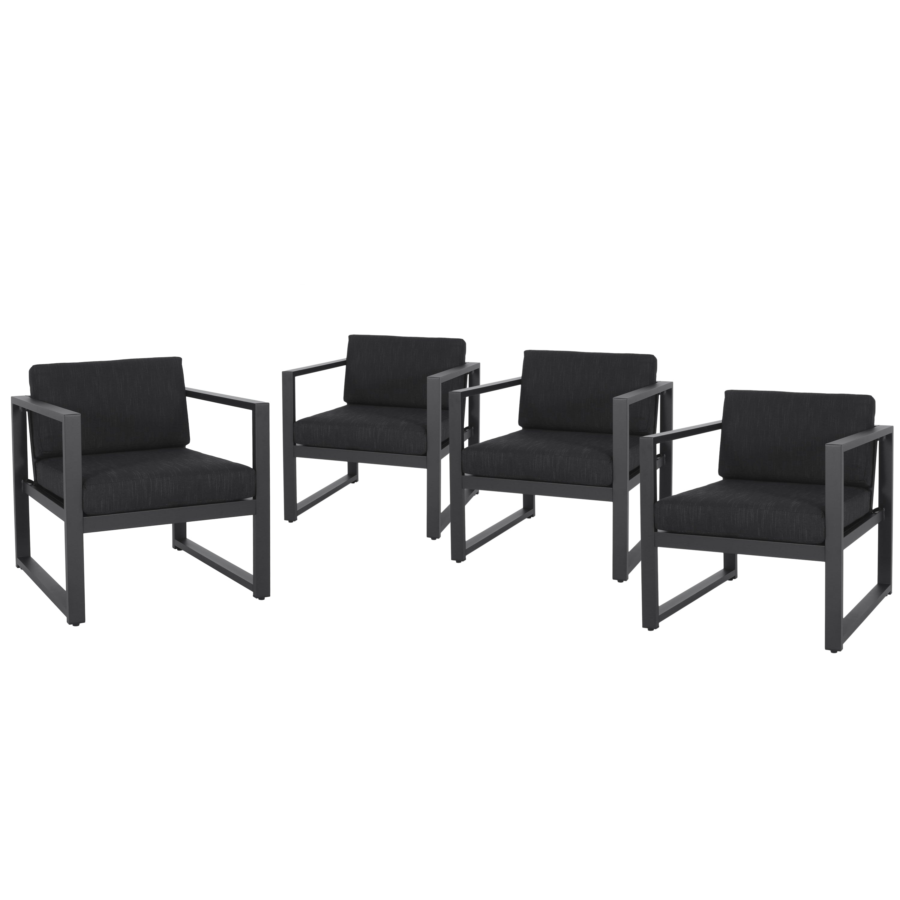 Wally Outdoor Aluminum Club Chairs