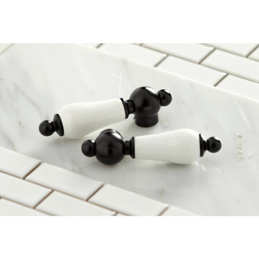 Kingston Brass 2-Handle Vessel Wall Mount Bathroom Faucet in Matte Black HKS3120PL