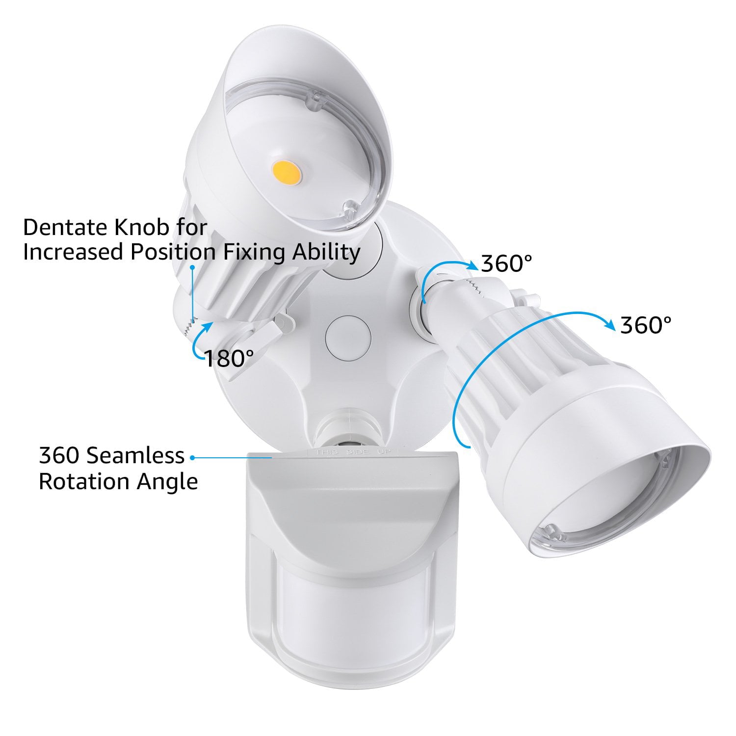 LEONLITE 2 Pack Motion Sensor LED Security Light， Dusk to Dawn Outdoor Flood Lights， Adjustable 2-Head， IP65 Waterproof， 20W(150W Eqv.)， Warm White， White