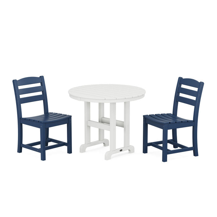 Polywood La Casa Café Side Chair 3-Piece Round Dining Set PWS1333-1