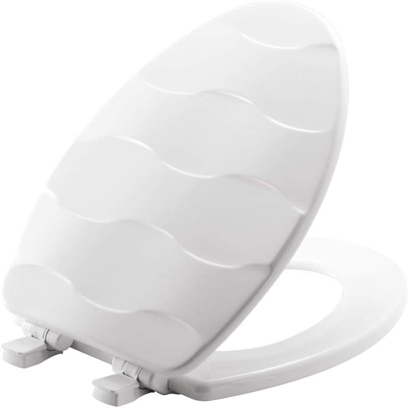 Mayfair Slow Close Elongated White Enameled Wood Toilet Seat