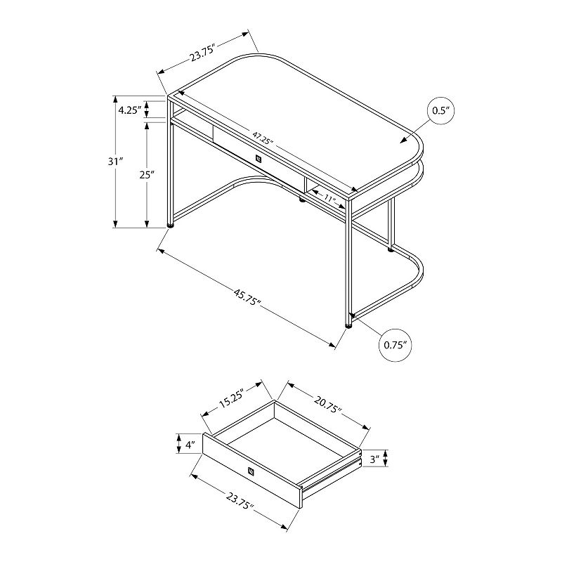 Monarch Curved Computer Desk