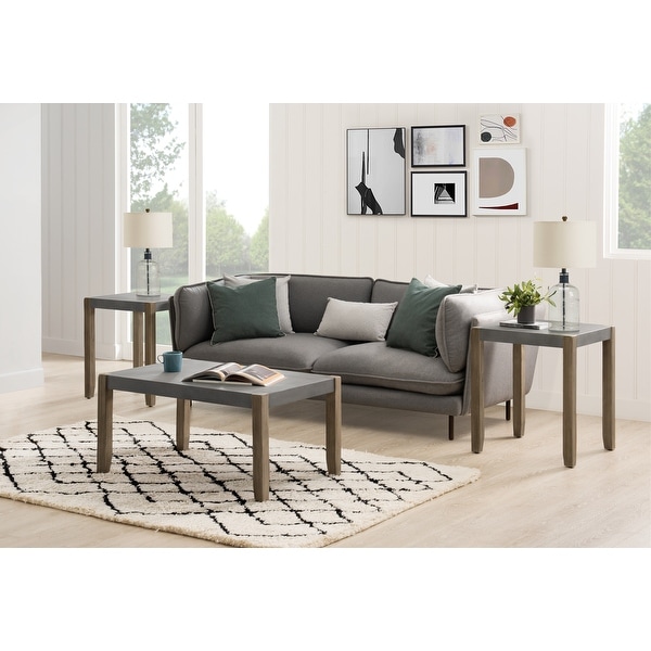 The Gray Barn Enchanted Acre 3-piece Faux Concrete and Wood Table Set