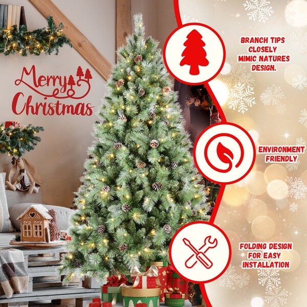 Spray White Christmas Tree with Decorations