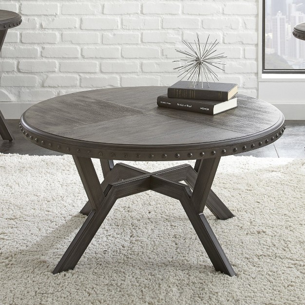 Alamo Round Cocktail Table Gray Steve Silver