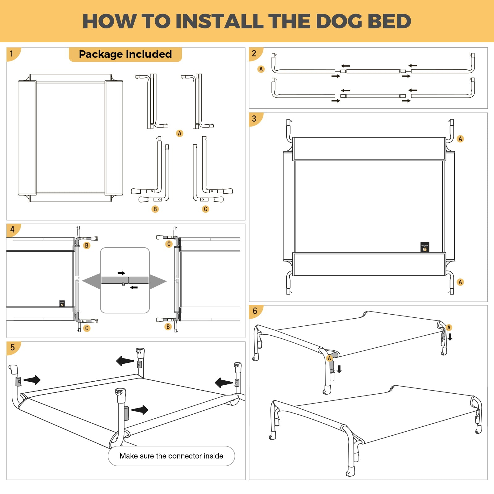 Veehoo Cooling Elevated Dog Bed， Chew Proof Dog Cot with Washable Mesh， Large， Grey