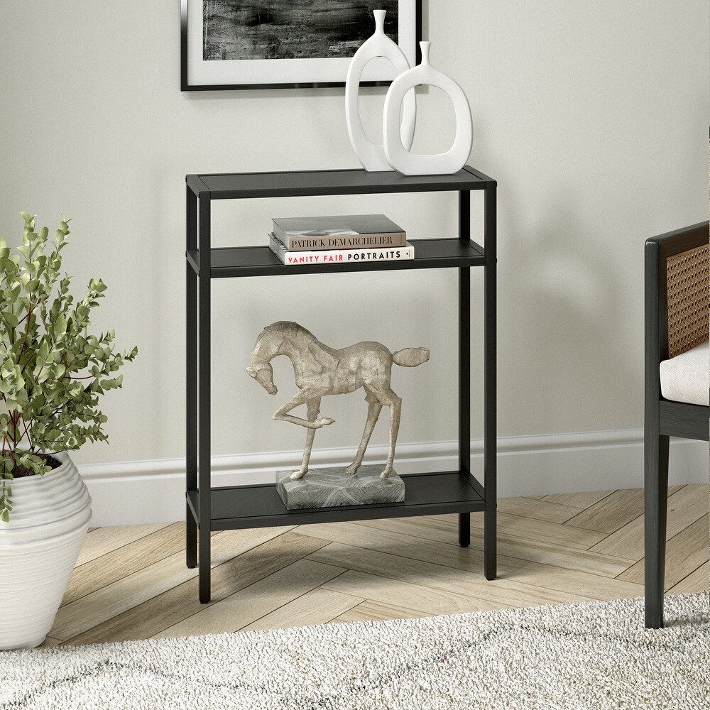 Ricardo Rectangular Console Table with Metal Shelves