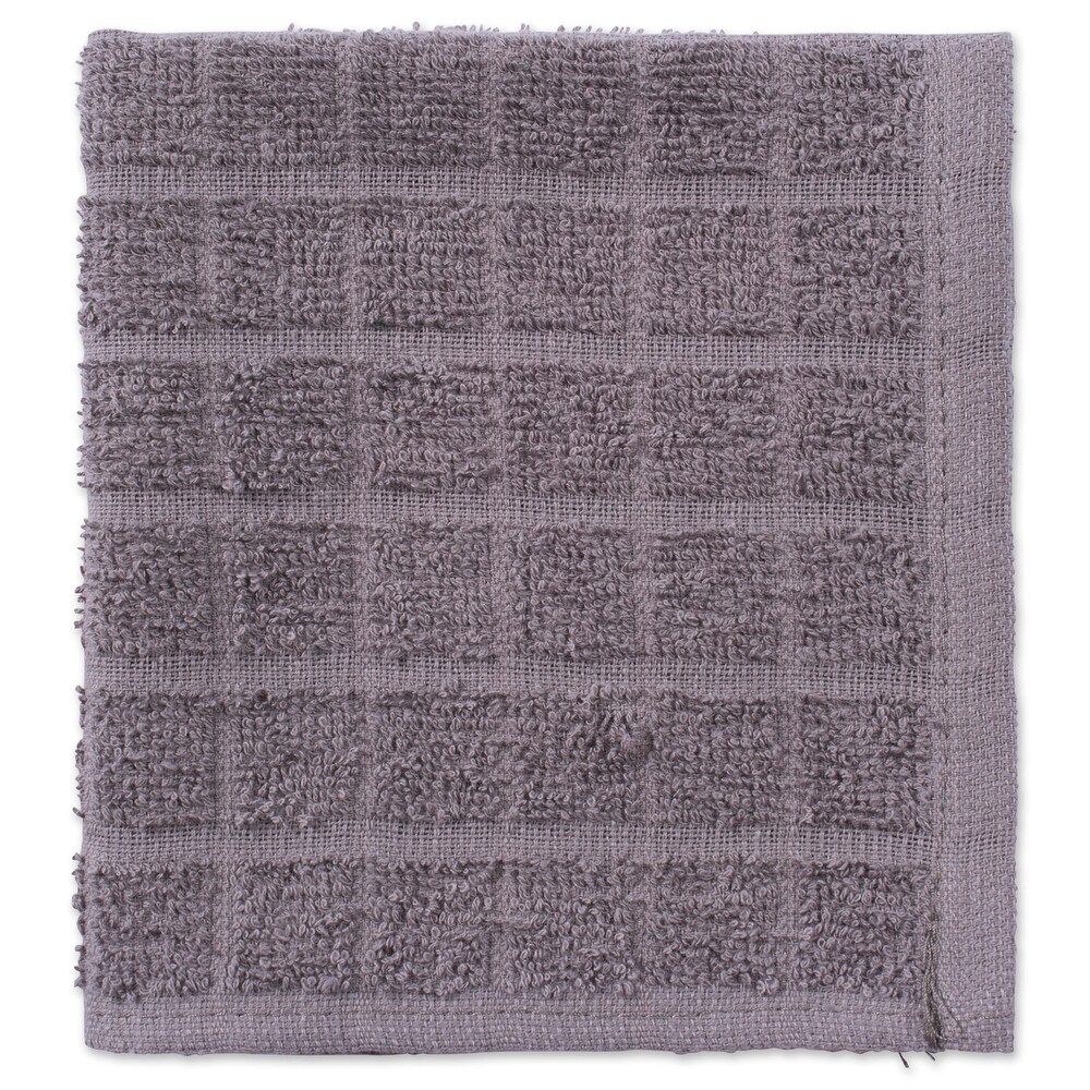 DII Solid Windowpane Terry Dishcloth Set of 6