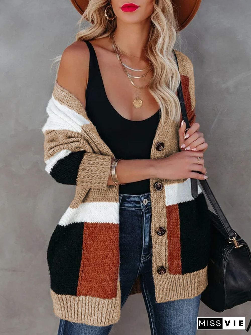 Casual Long Sleeve Plus Size Outwear Cardigan