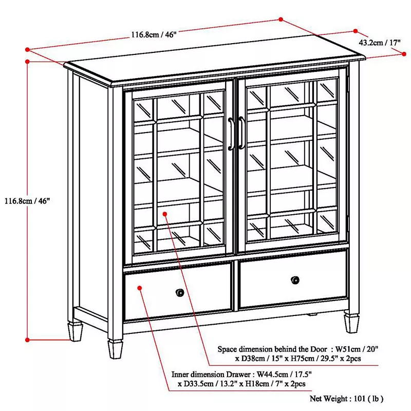 Simpli Home Connaught Tall Storage Cabinet