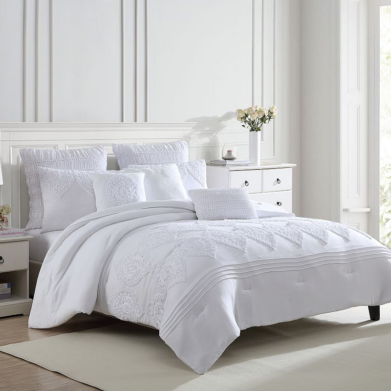 Marie Claire Washed Embroidered Comforter Set with Shams