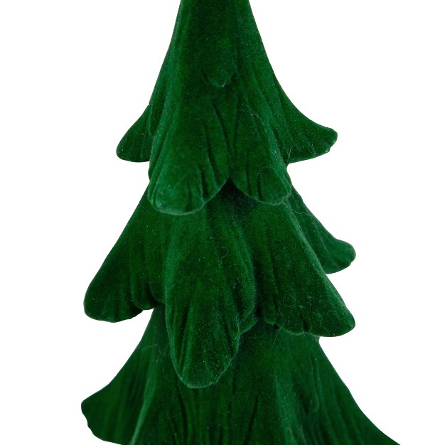 Flocked Green 3 d Pine Tree Christmas Decoration