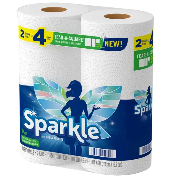 Sparkle 2-Pack Tear-A-Square 2-ply Paper Towels