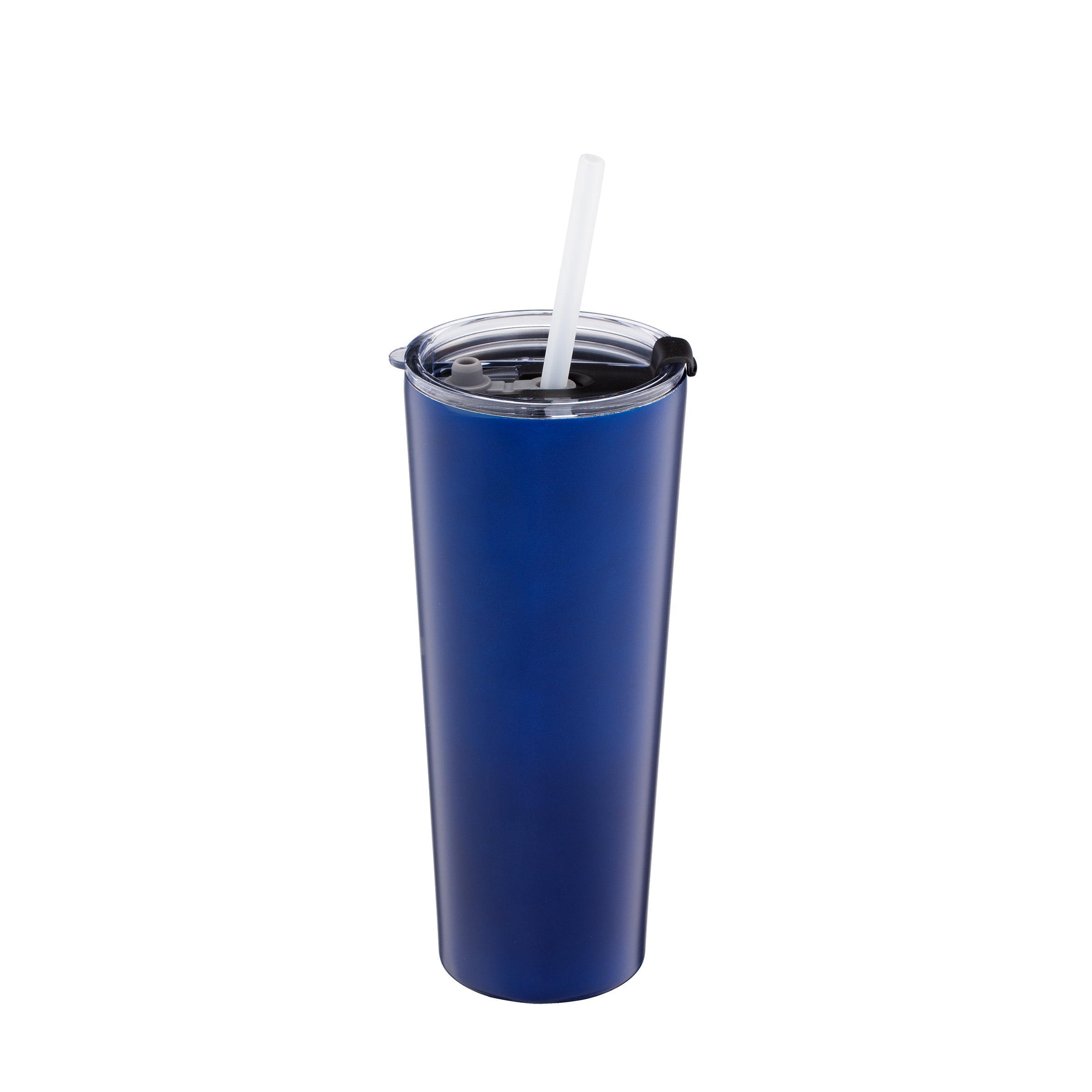 24 Oz Insulated Tumbler with Straw, Navy