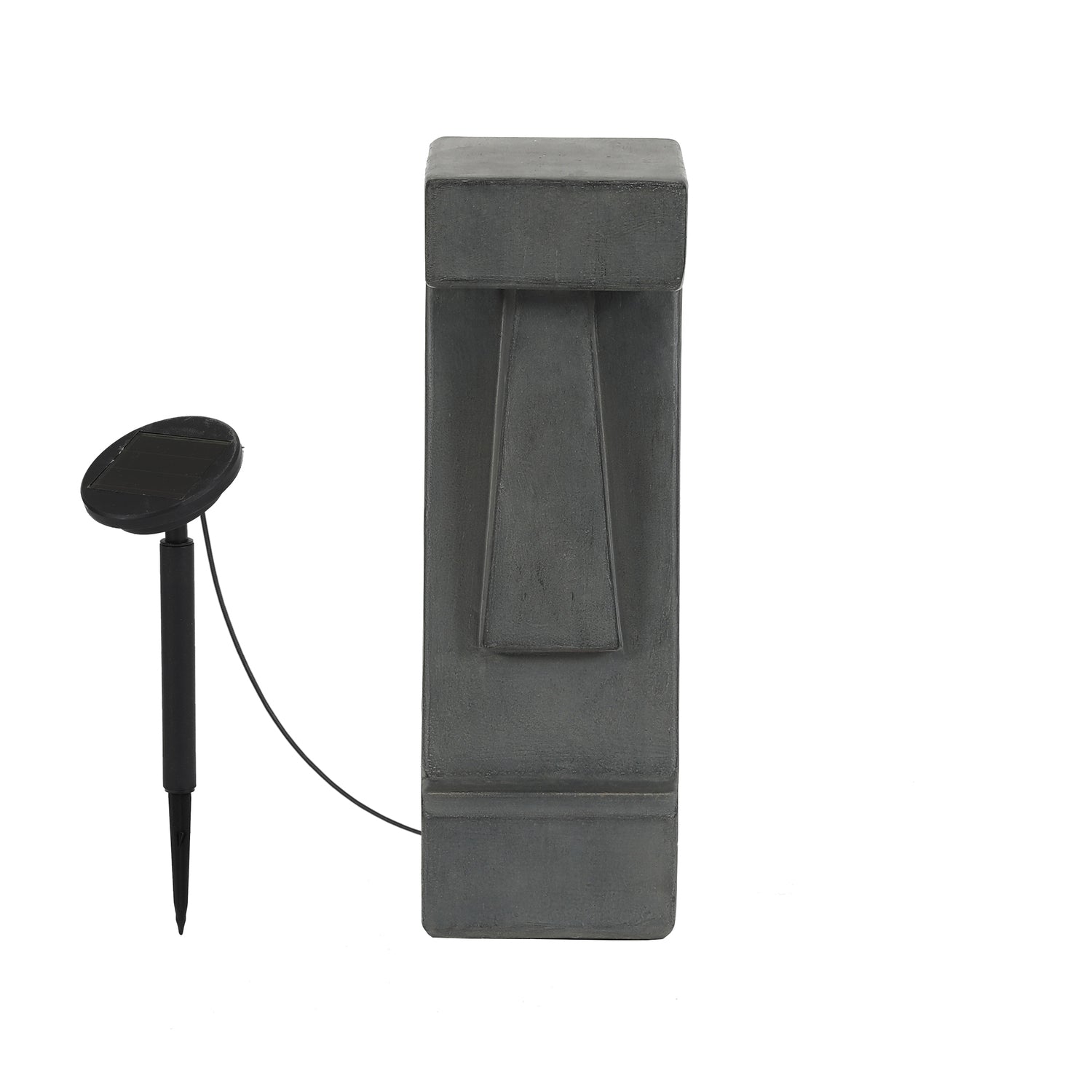 Luxen Home Cement 23.25in.H Easter Island Tiki LED Solar Bollard Light