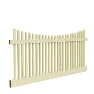 Barrette Outdoor Living Yukon Scallop 4 ft. H x 8 ft. W Sand Vinyl Un-Assembled Fence Panel 73011759