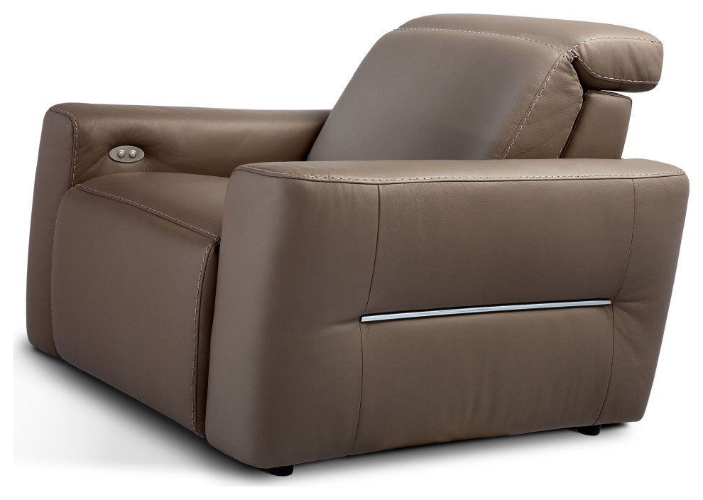 Nativa Interiors Cliff Geniune Leather Power Recliner   Contemporary   Recliner Chairs   by Nativa Interiors  Houzz