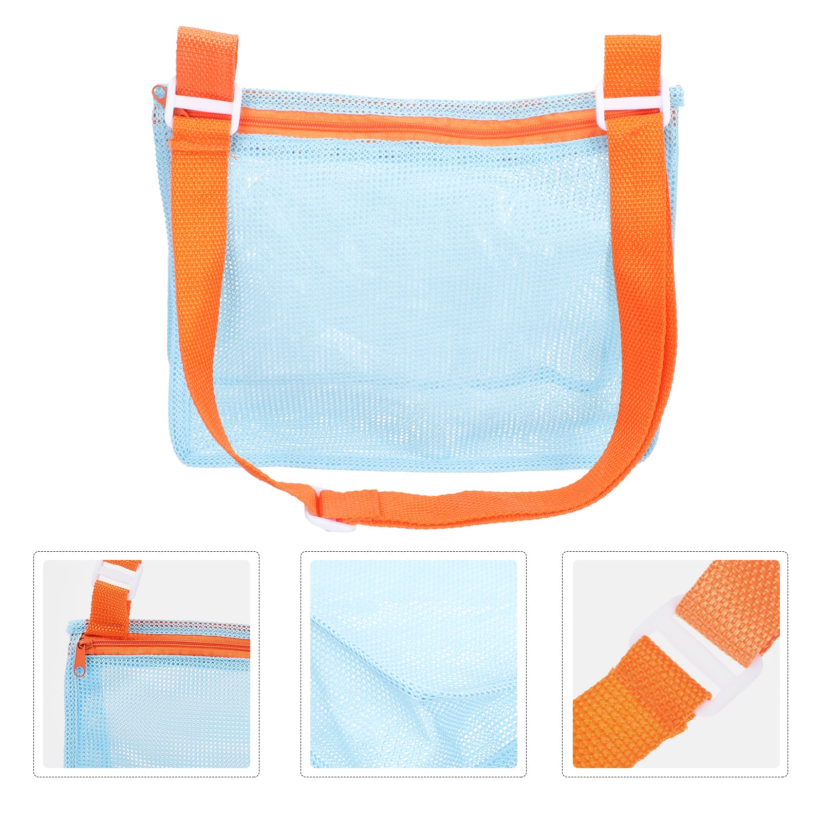 Hemoton Kids Beach Bag Mesh Beach Bag Portable Beach Toy Pouch Folding Kids Beach Pouch