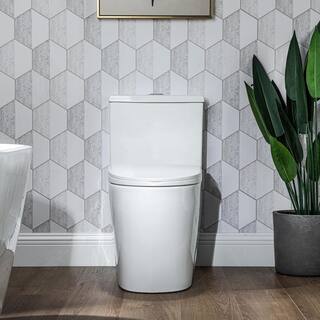 Casta Diva Rough in 12 in. 1-Piece Toilet 0.9 GPF1.28GPF Dual Flush Elongated Skirted Toilet in White Seat Included CD-T001