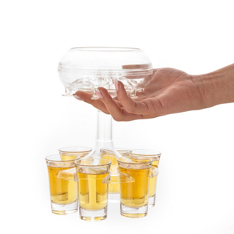 JoyJolt Shot Dispenser with 6-pc. Shot Glass Set