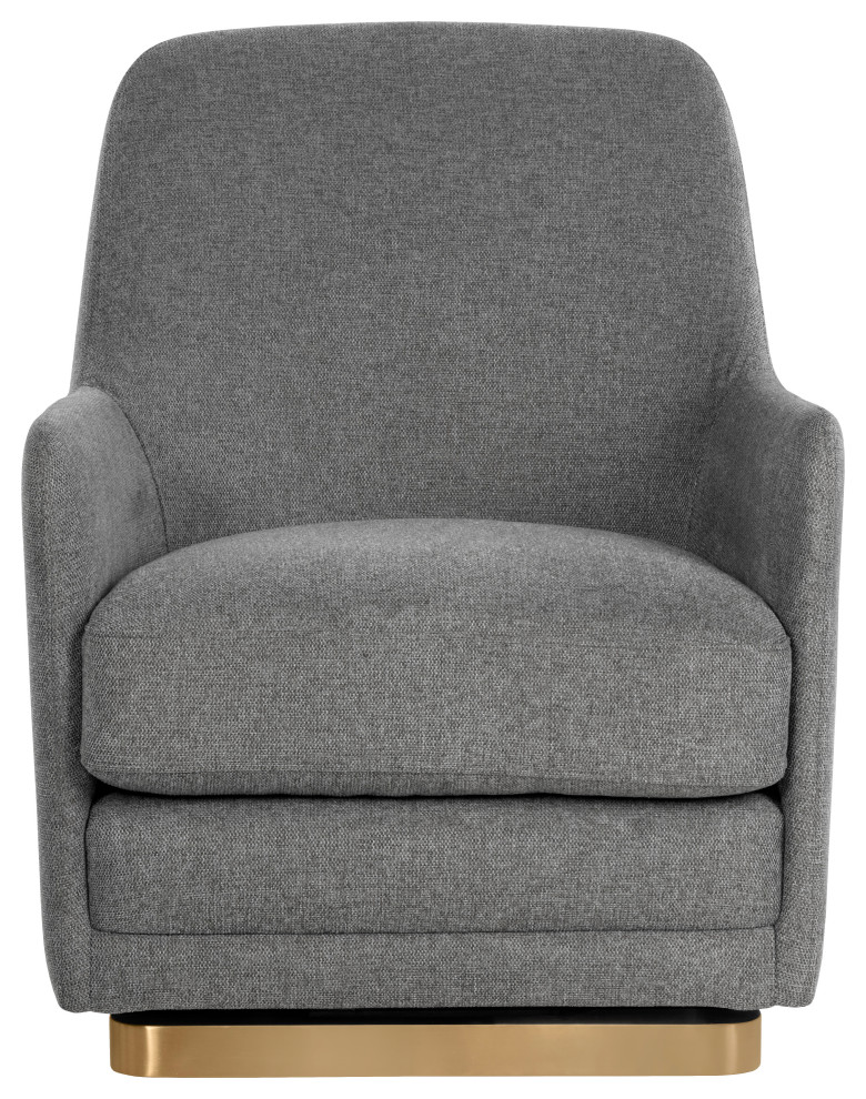 Marcela Swivel Lounge Chair Belfast Koala Grey   Contemporary   Armchairs And Accent Chairs   by Sunpan Modern Home  Houzz