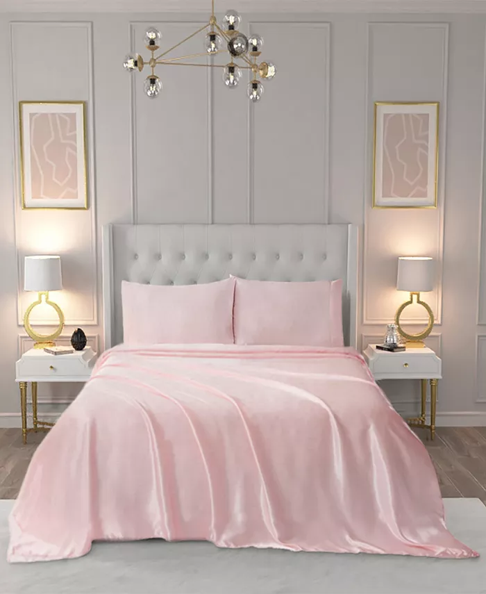 Juicy Couture Satin 3 Piece Sheet Set， Twin